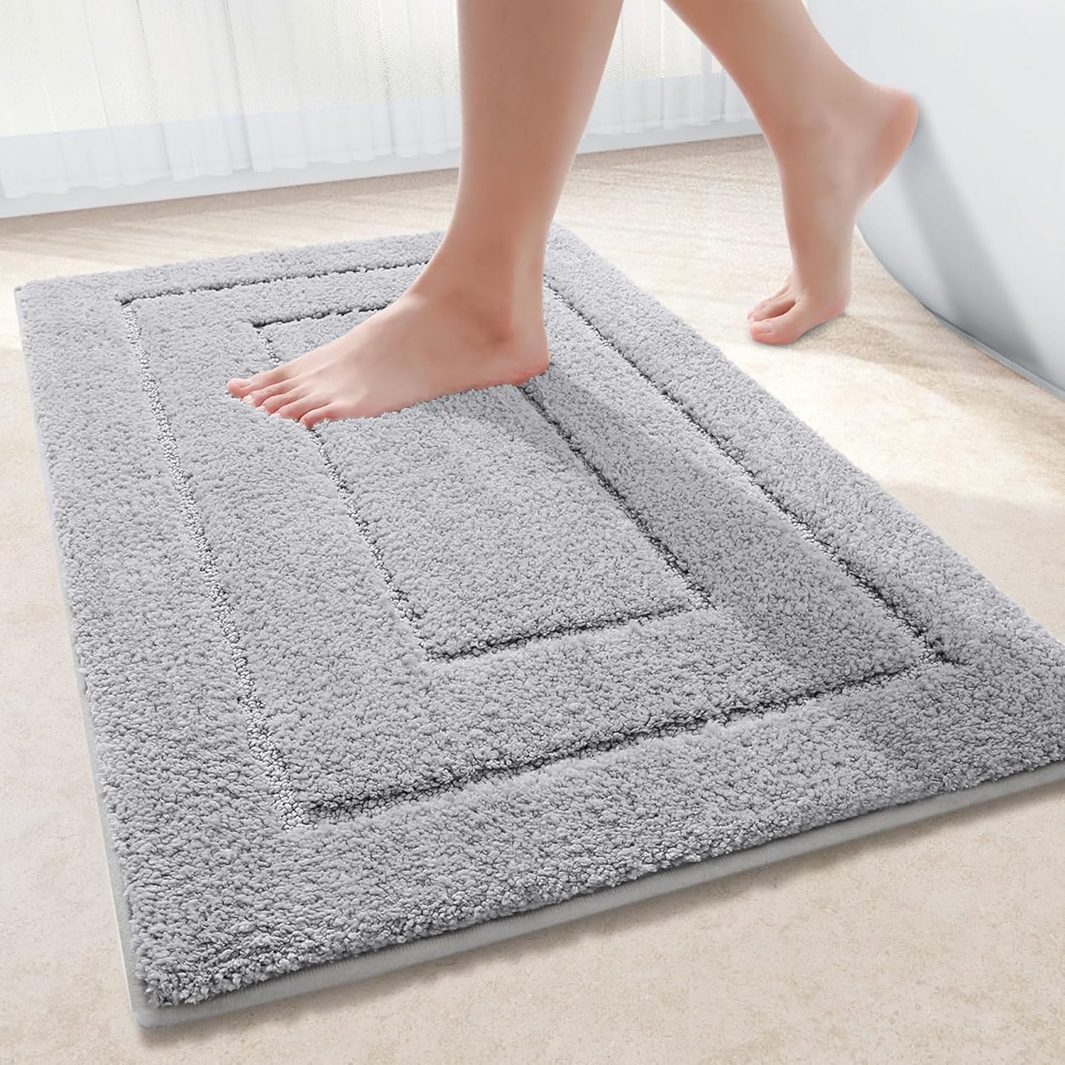Buganda 30x20 Bath Rug Plush Microfiber Non-Slip Absorbent Machine Washable