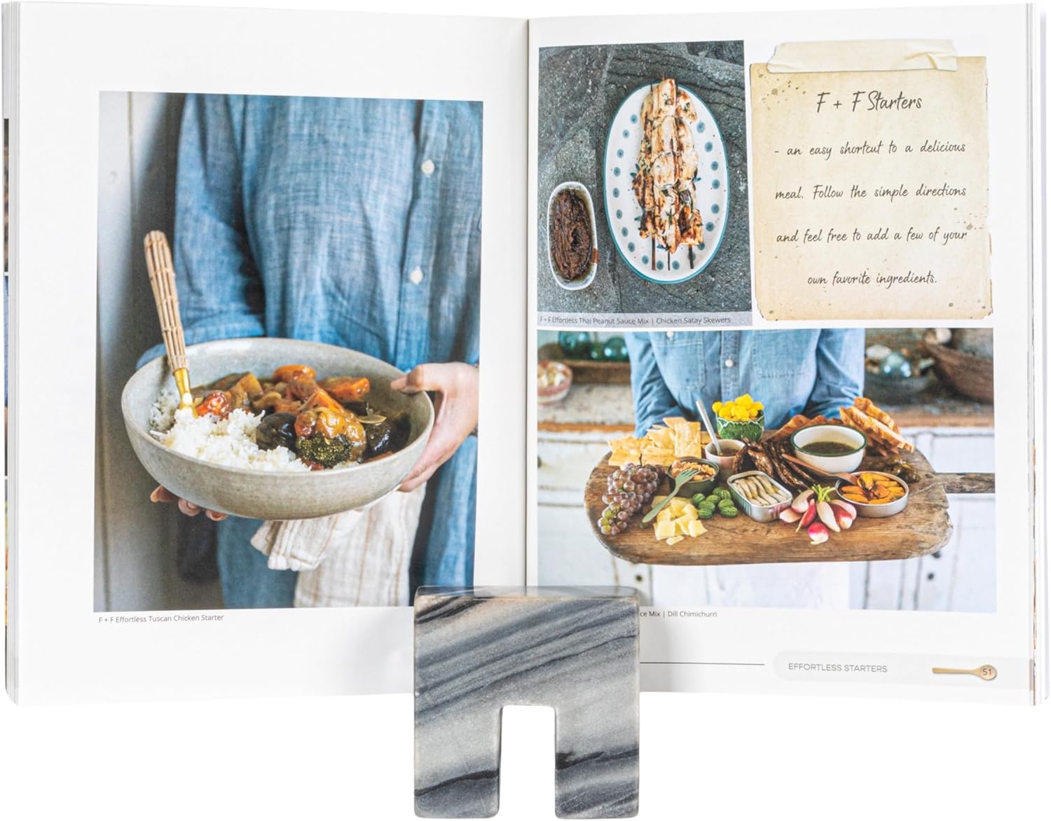 Creative Co-Op Gray Marble Cookbook Stand