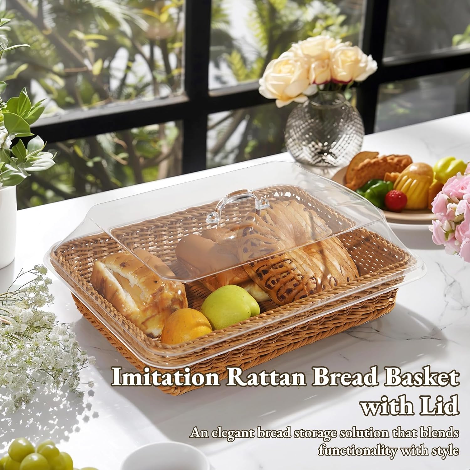 Imitation Rattan Baskets for Living Room Kitchen Dinning table