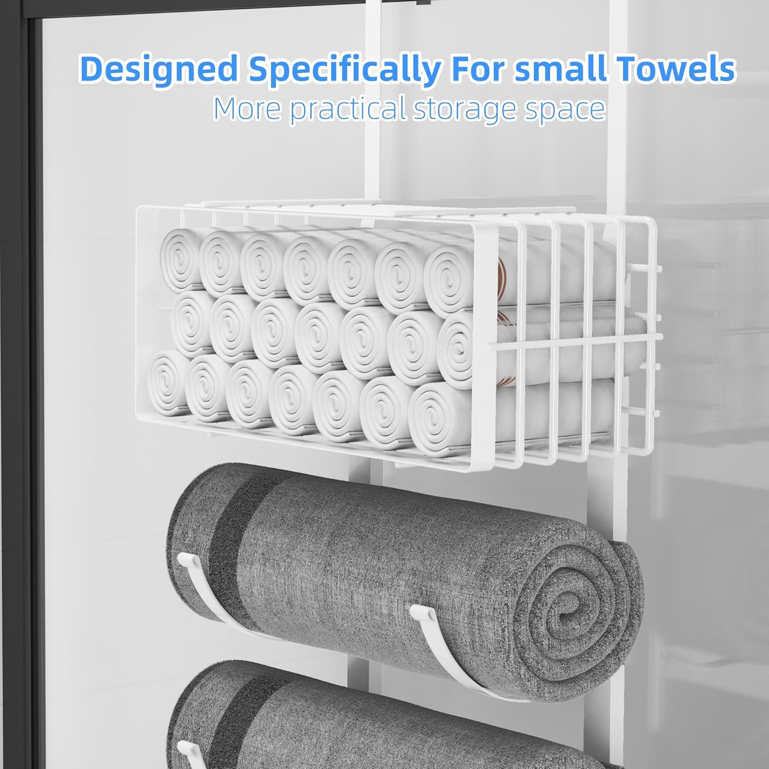 Moforoco White 9-Tier Over The Door Towel Racks