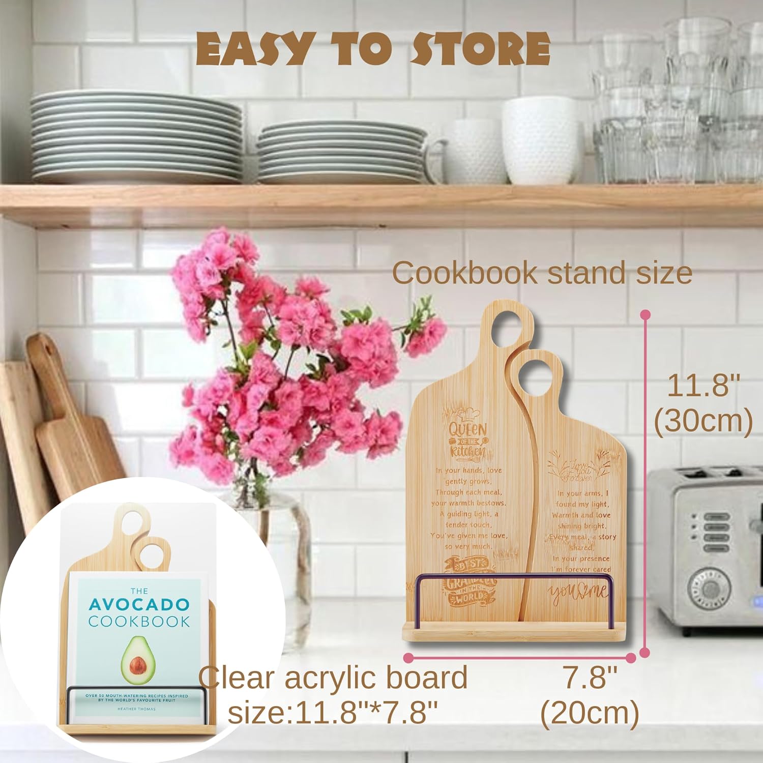 Bamboo Grandma Recipe Stand Comfort Style for Dependable Grandmas