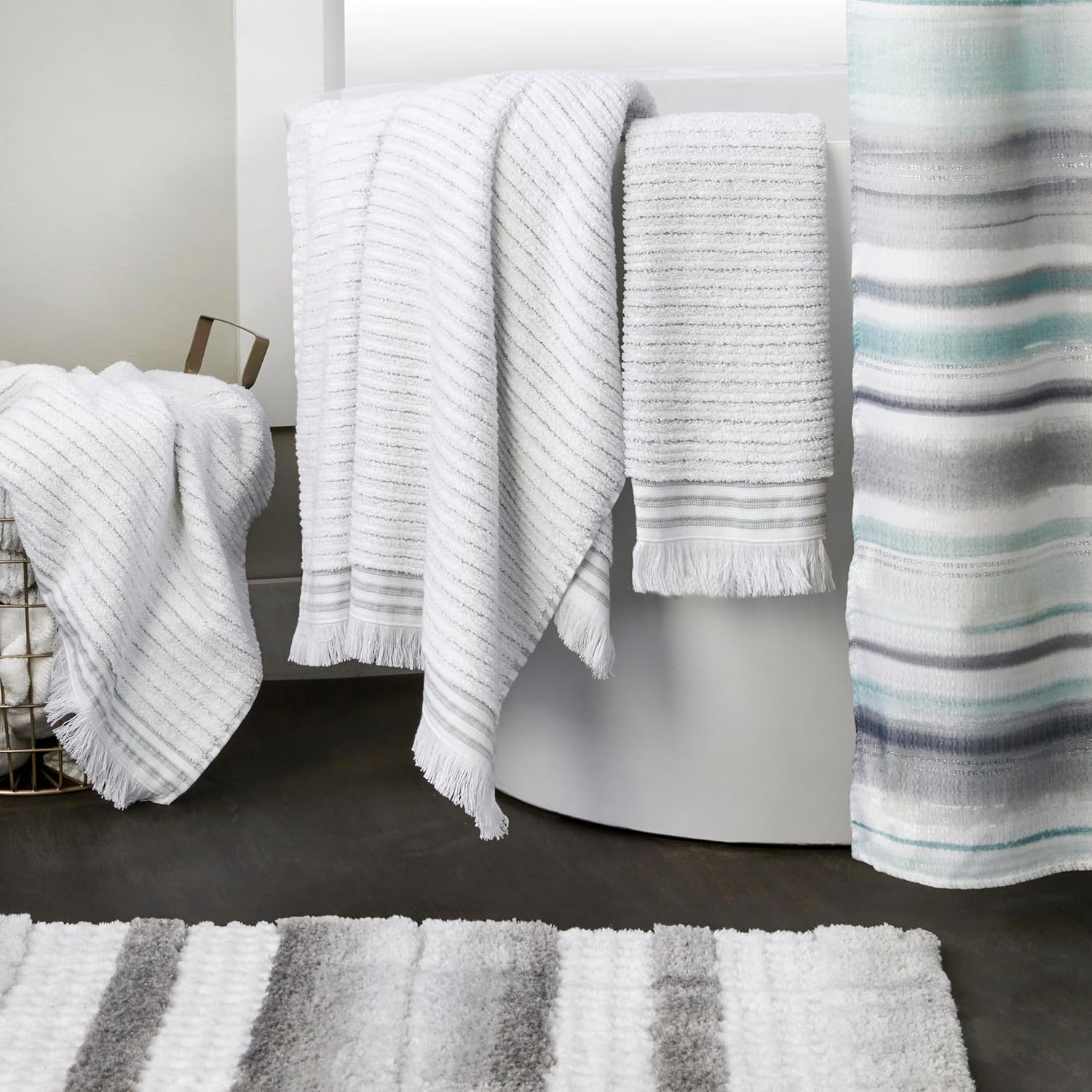 SKL Home Subtle Stripe Bath Towel Sage