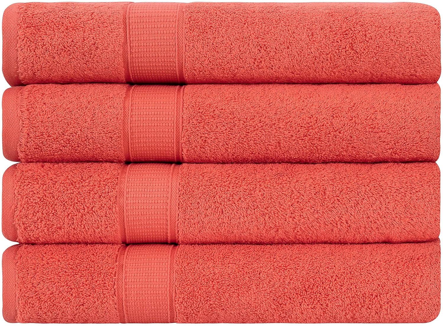 4-Piece Coral-Themed Bath Towels Set