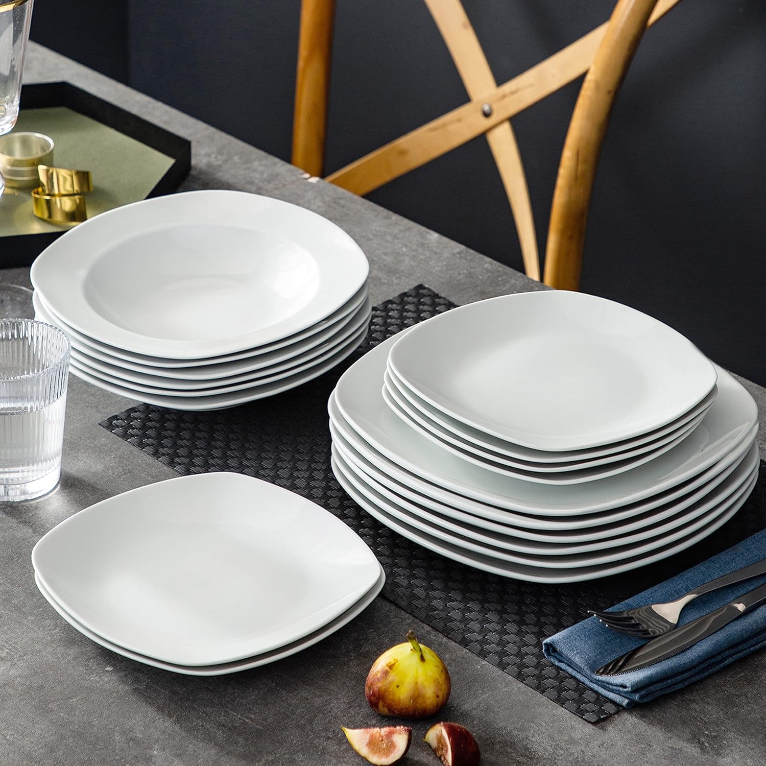 Malacasa Dinnerware SetNO-TOXIC Durable Dinnerware for 6