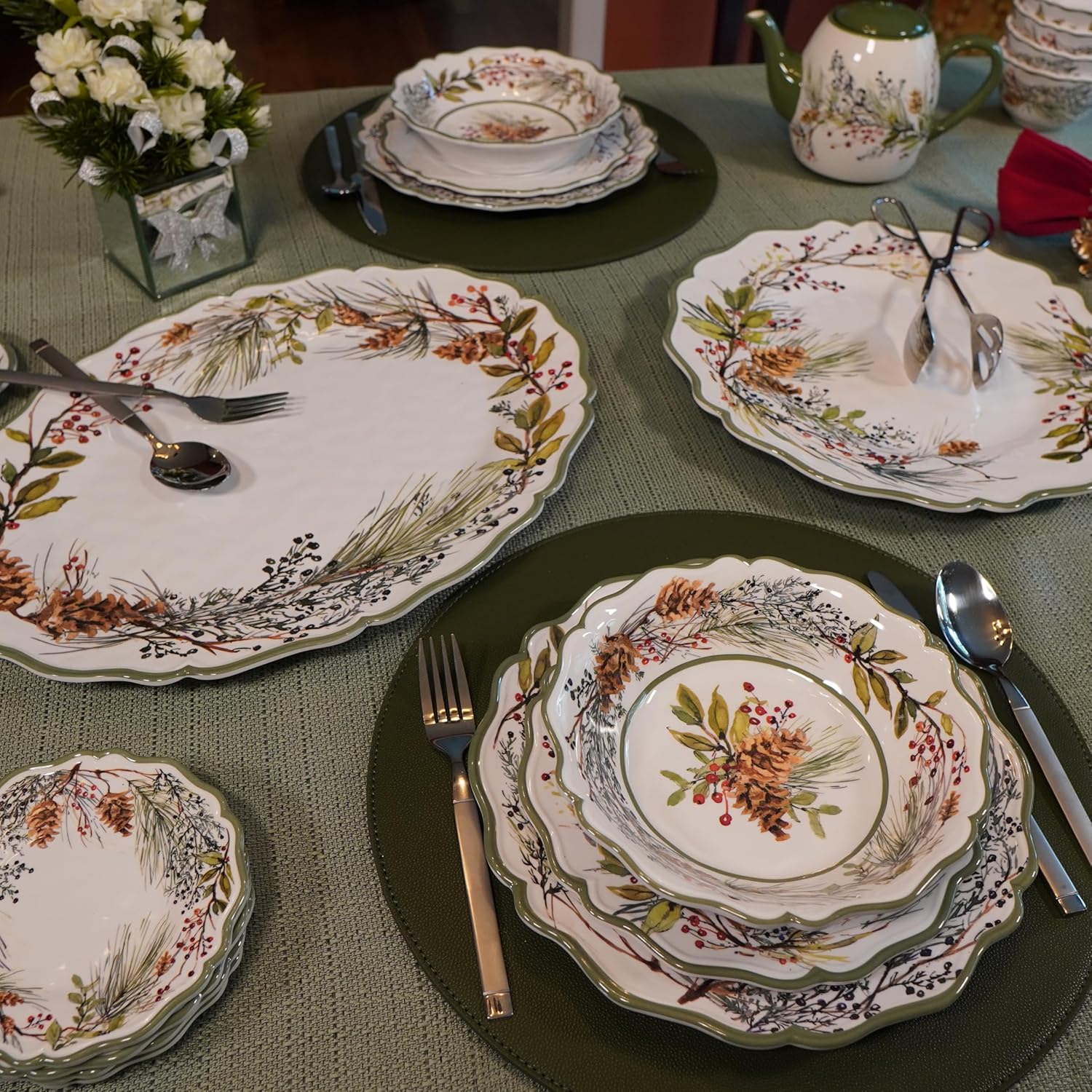 Certified International Winter Forest Dinnerware Set 12 Pc