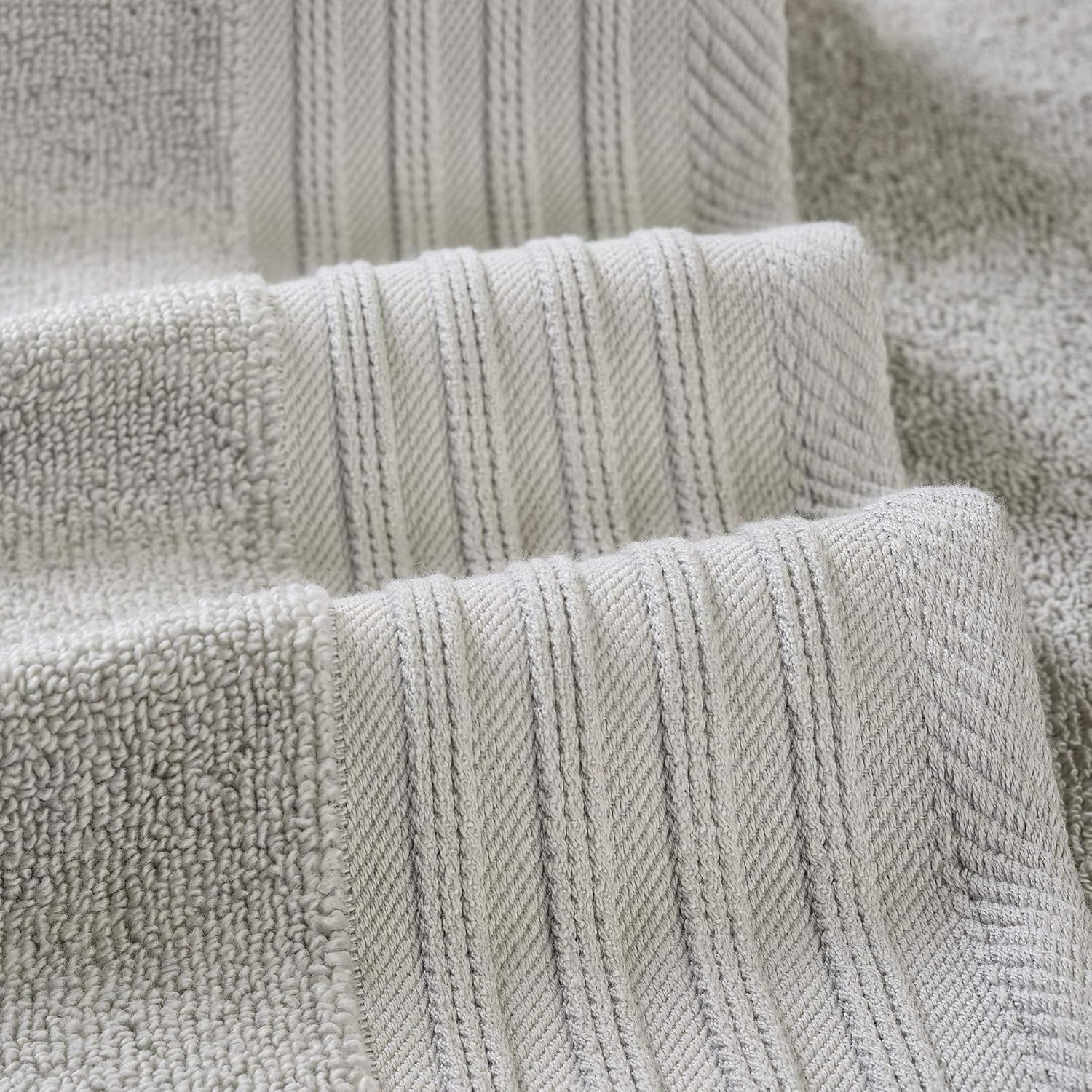 Dyed Dyed Jacquard 6-Piece Yarn Dyed Diamond Gate Charcoal Towels