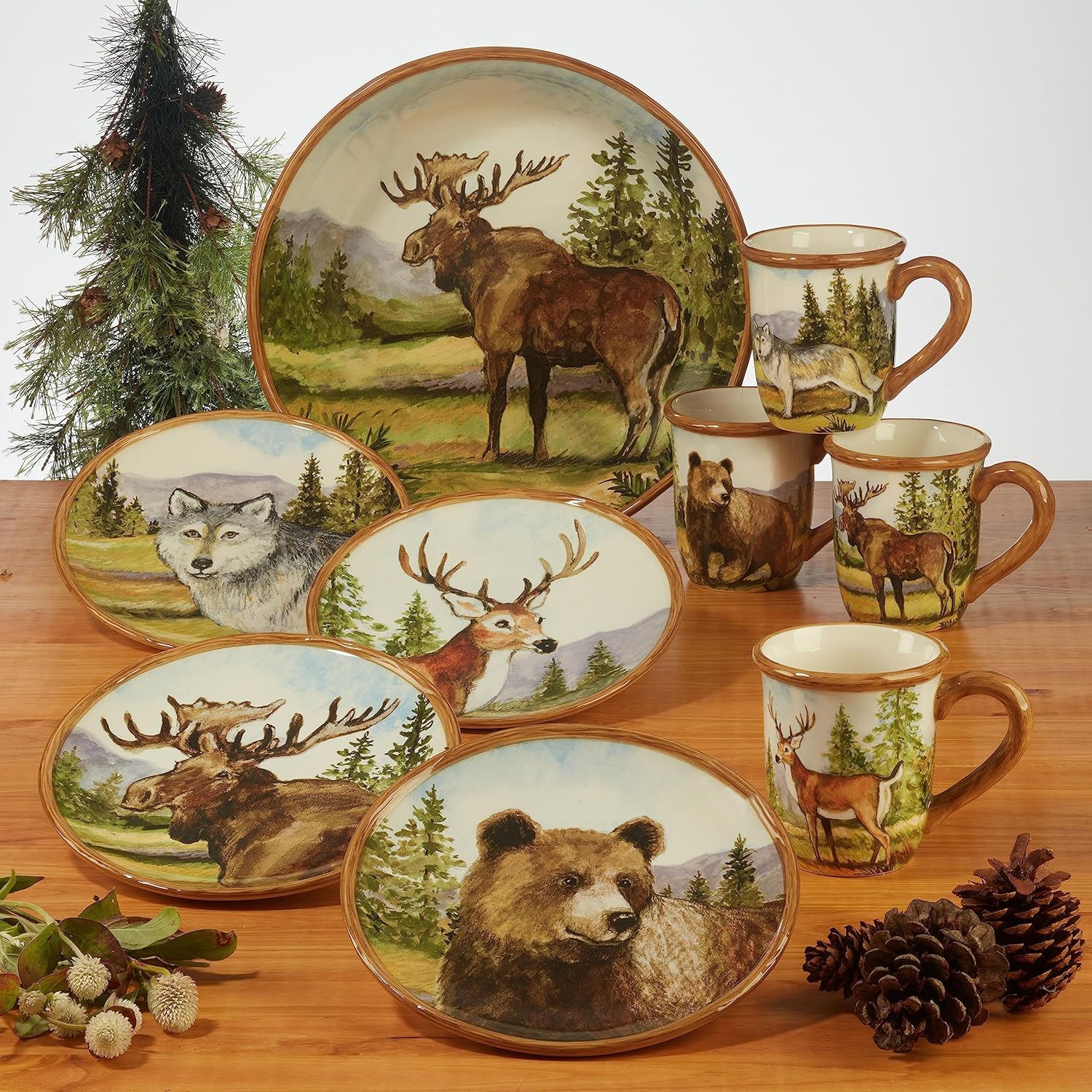 Elegant Mountain Summit Dinner Plate Set