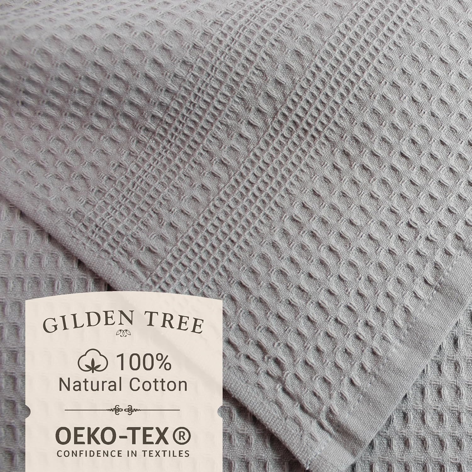 Gilden Tree Waffle Towel Set of 2 Pewter Classic