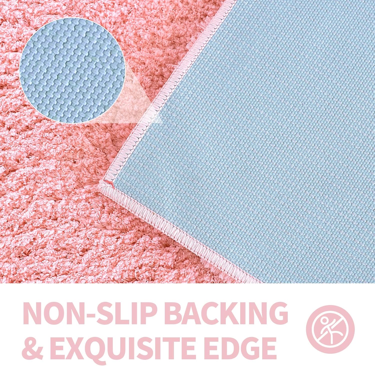 CozeCube Pink Bathroom Rug 24 x 16 Non-Slip Washable Soft