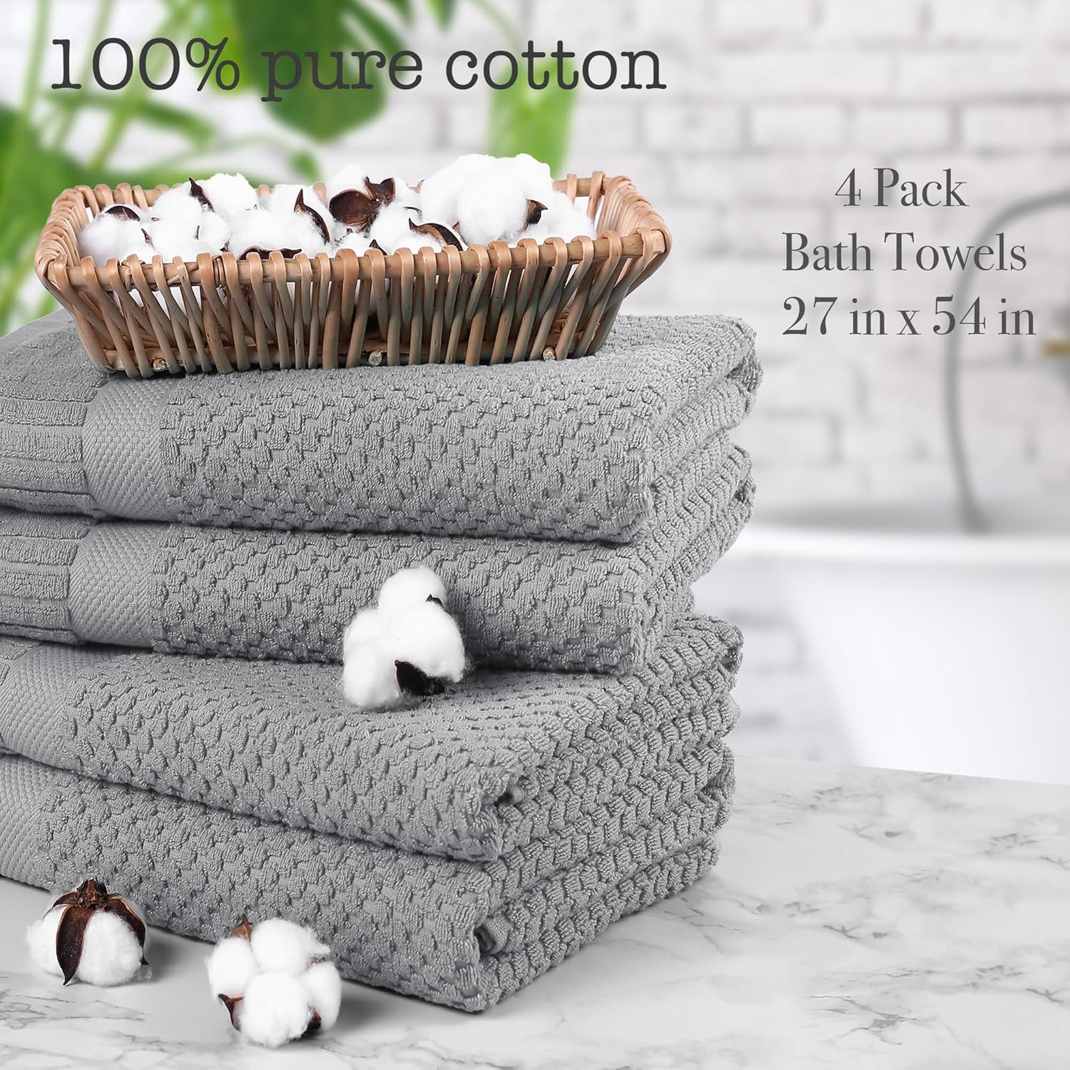 Luxury Soft 100 Cotton Bath Towels for Men Women