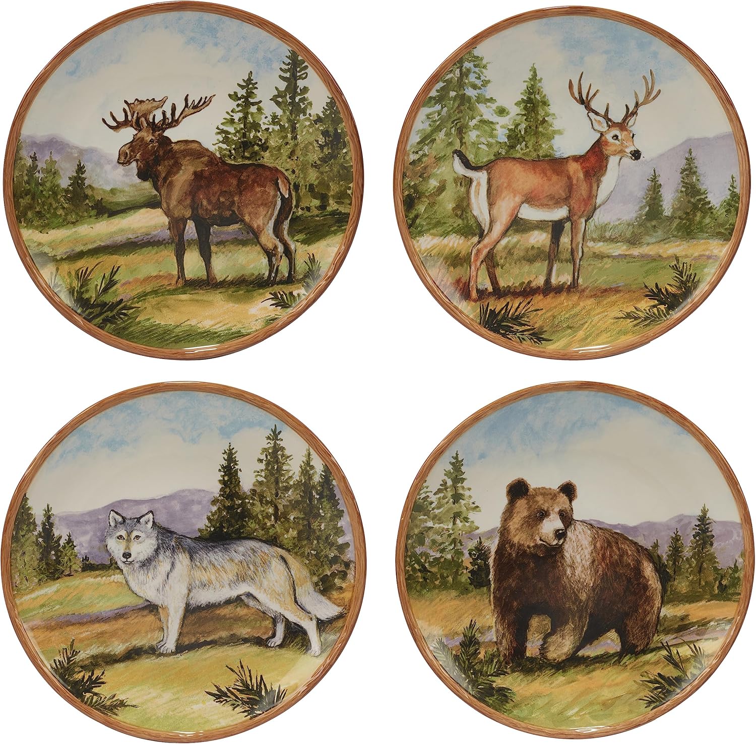 Elegant Mountain Summit Dinner Plate Set