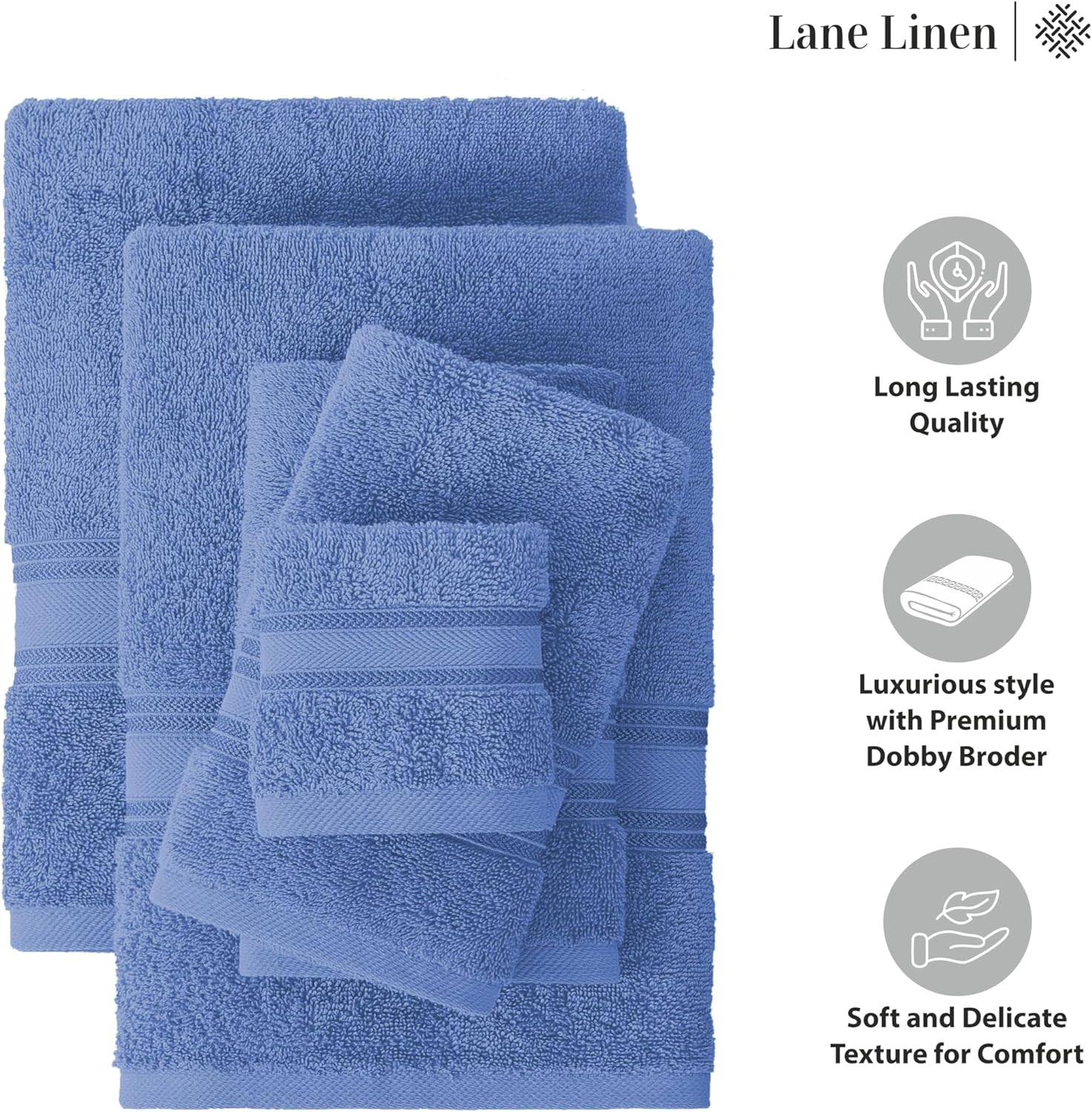 Luxury Bath Towels Set 12 Piece soft quick dry 100 cotton