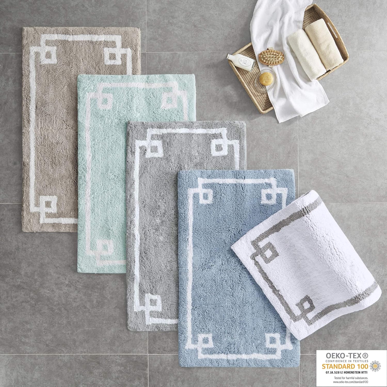 Madison Park Evan Bath Rug 20x30 Blue