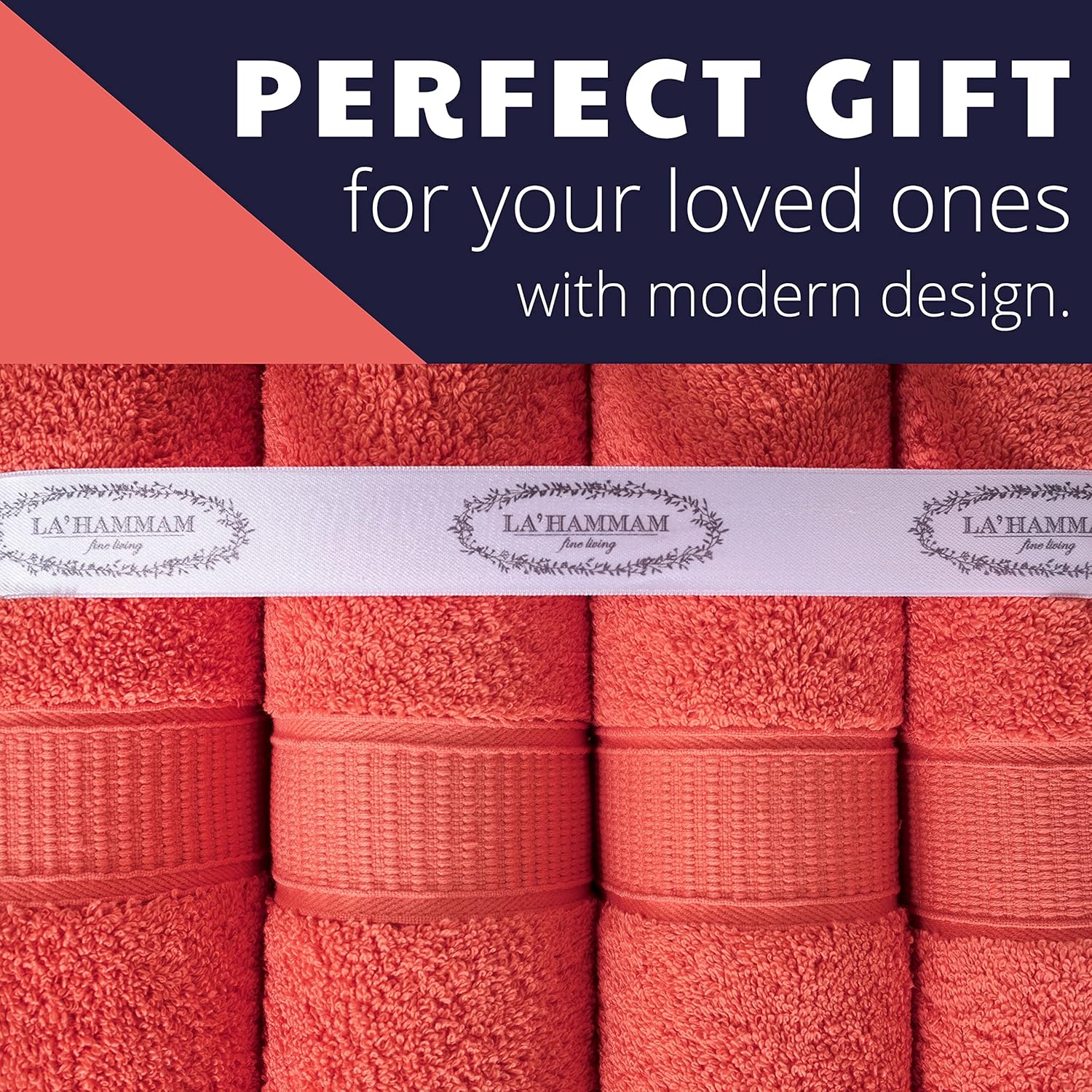 4-Piece Coral-Themed Bath Towels Set