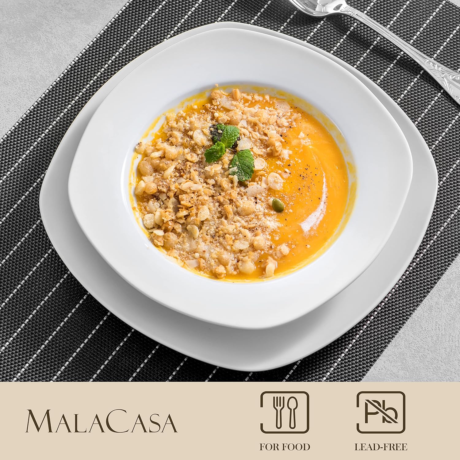 Malacasa Dinnerware SetNO-TOXIC Durable Dinnerware for 6