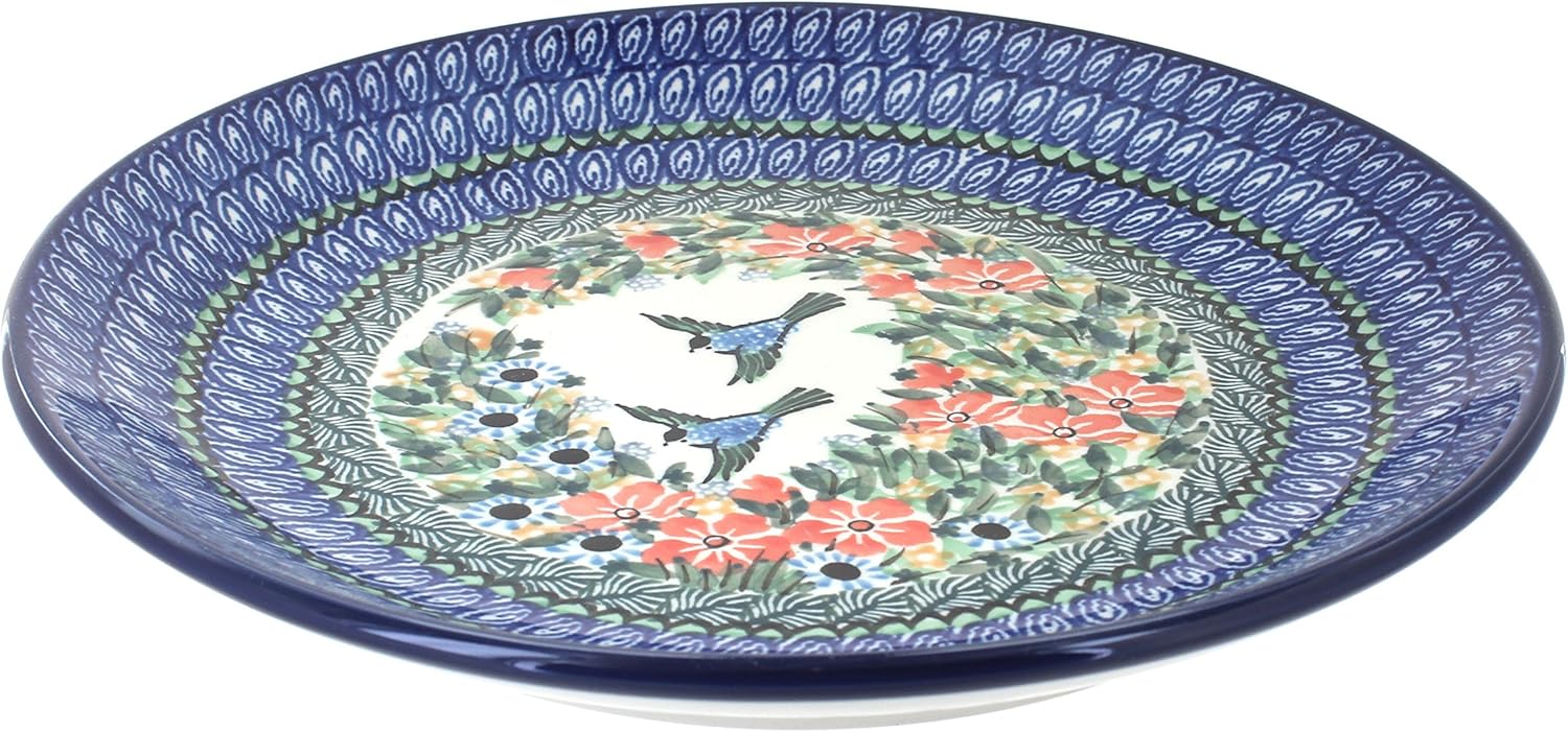 Polish-made dinner plate Blue Rose Polish Pottery Maria Pattern