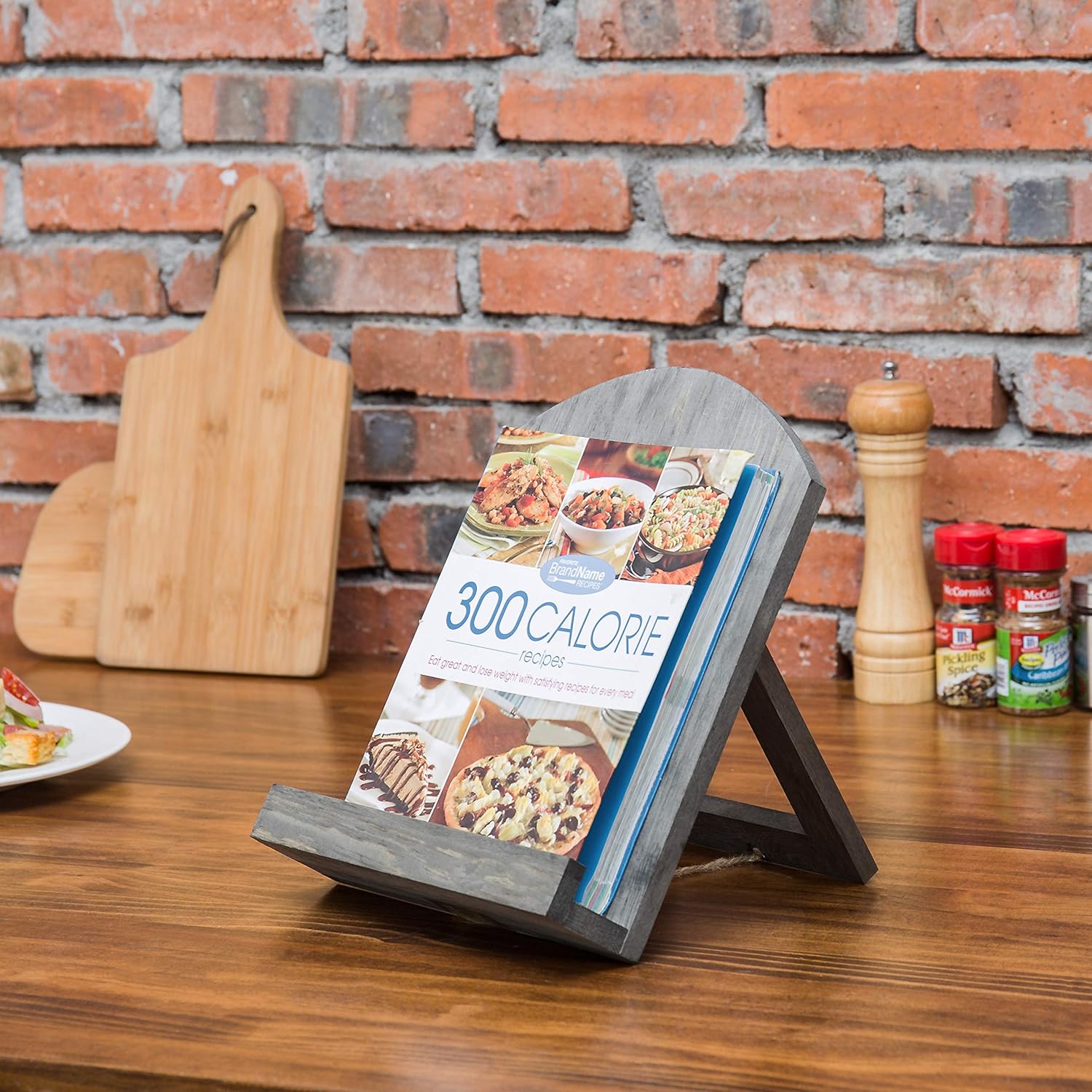 Vintage book stand for kitchen