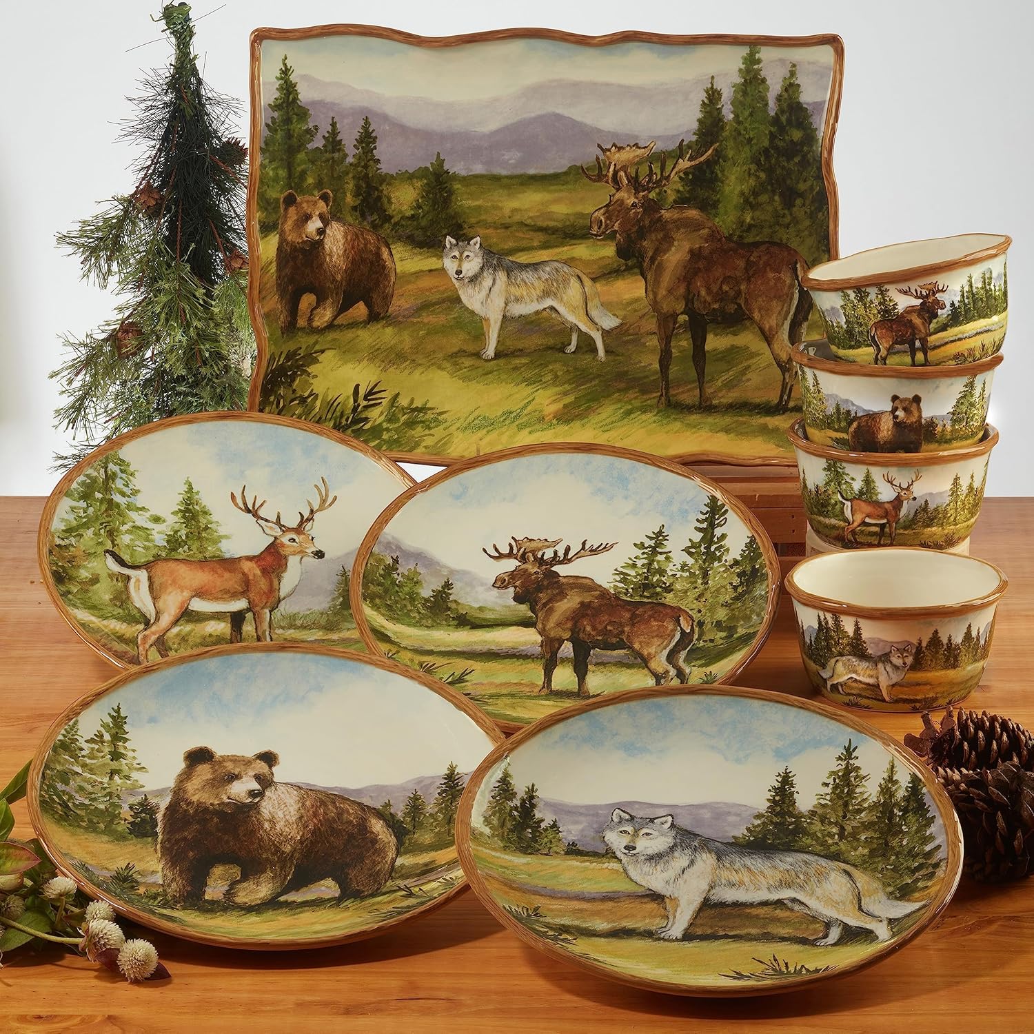 Elegant Mountain Summit Dinner Plate Set