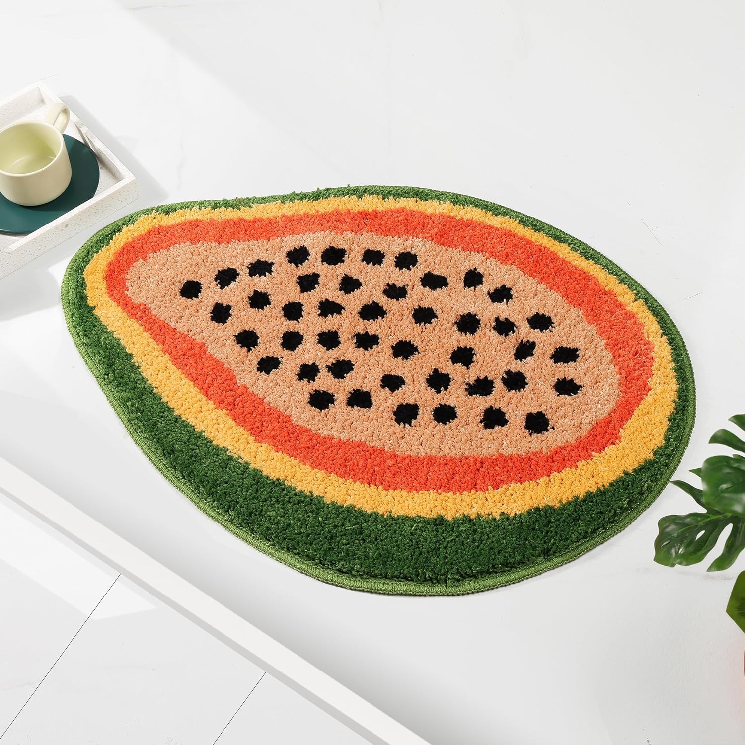 Adorable Papaya-Shaped Bath Mat for Bathroom Kitchen Use