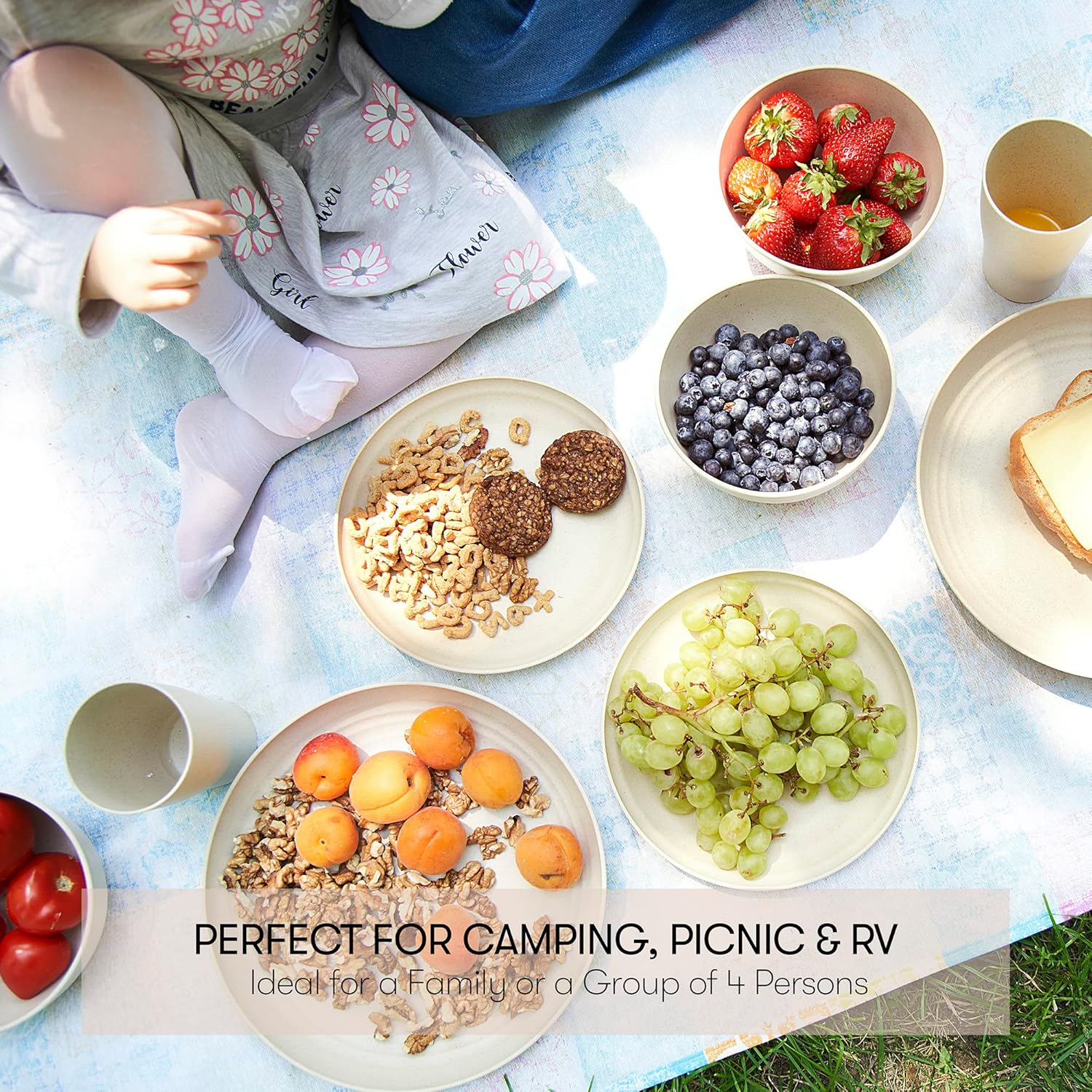 Premium Wheat Straw Dinnerware Sets for Home Camping Use