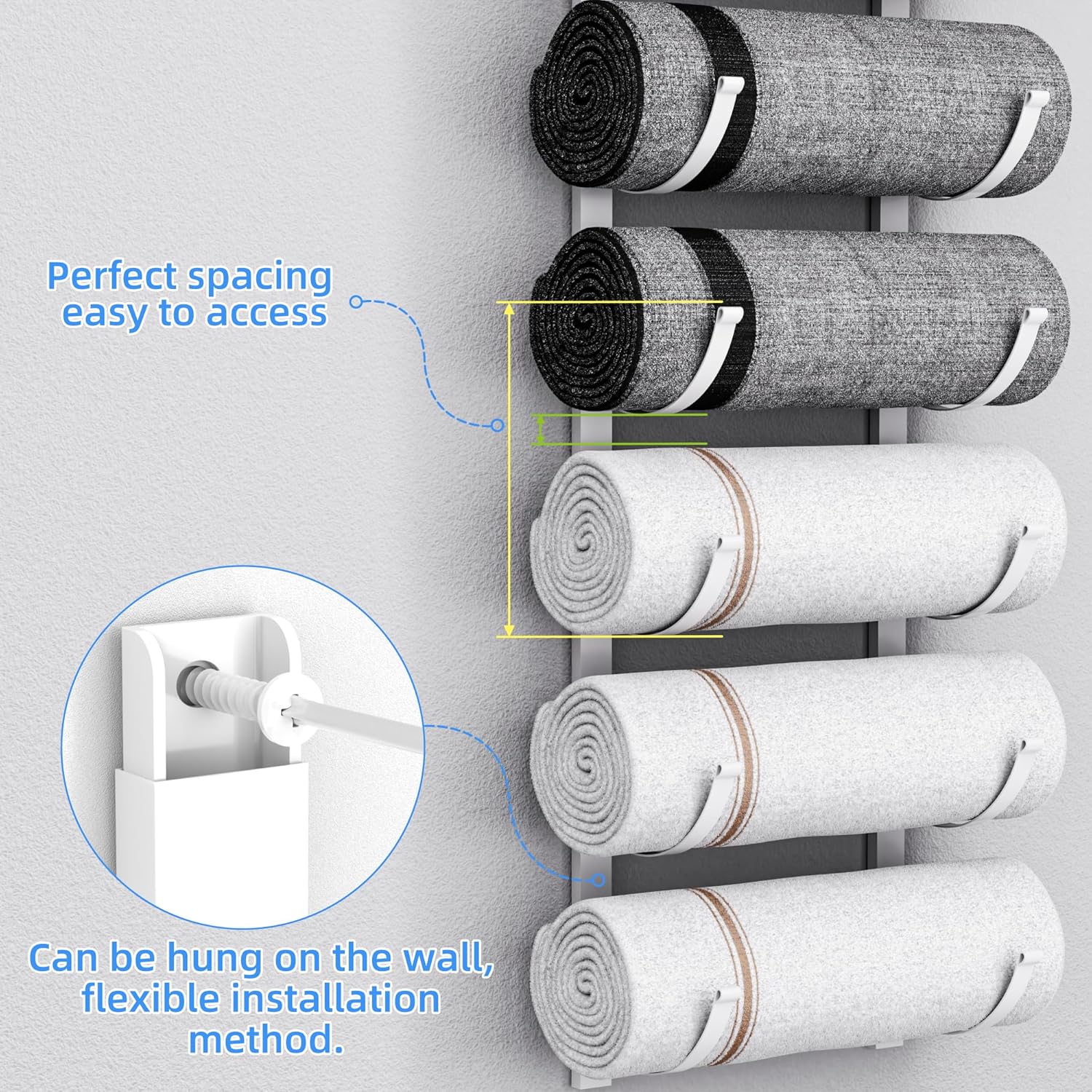 Moforoco White 9-Tier Over The Door Towel Racks