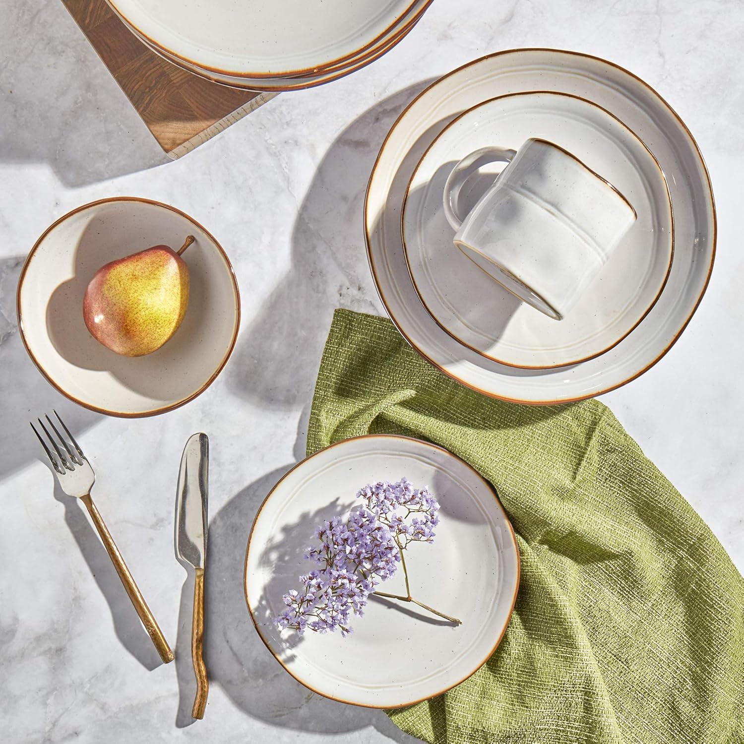 Modern Speckled Farmhouse Collection Dinnerware Set