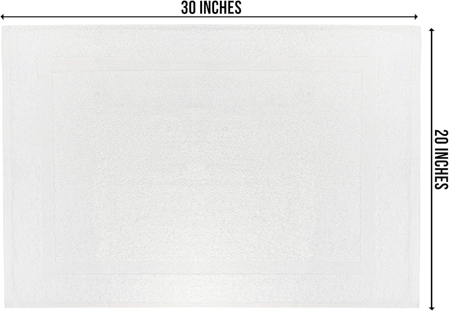 12-Pack 18x25 White Cotton Bath Mat Towels