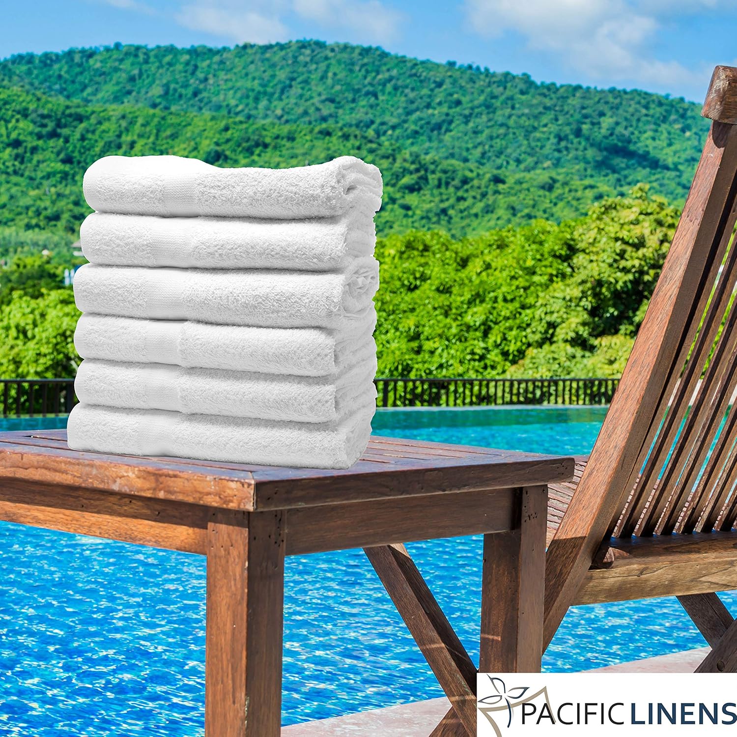 Pacific Linens Lightweight Thin Bath Towels Set