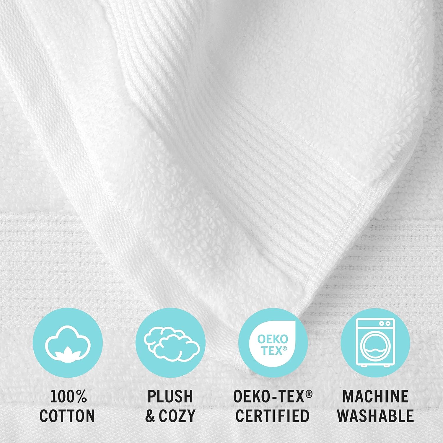 Martha Stewart 100 Cotton Bath Towels Set of 6 Soft Absorbent White
