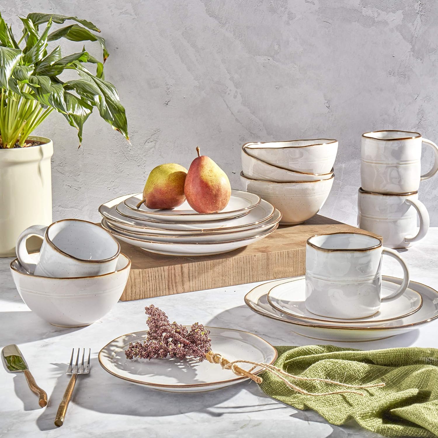 Modern Speckled Farmhouse Collection Dinnerware Set