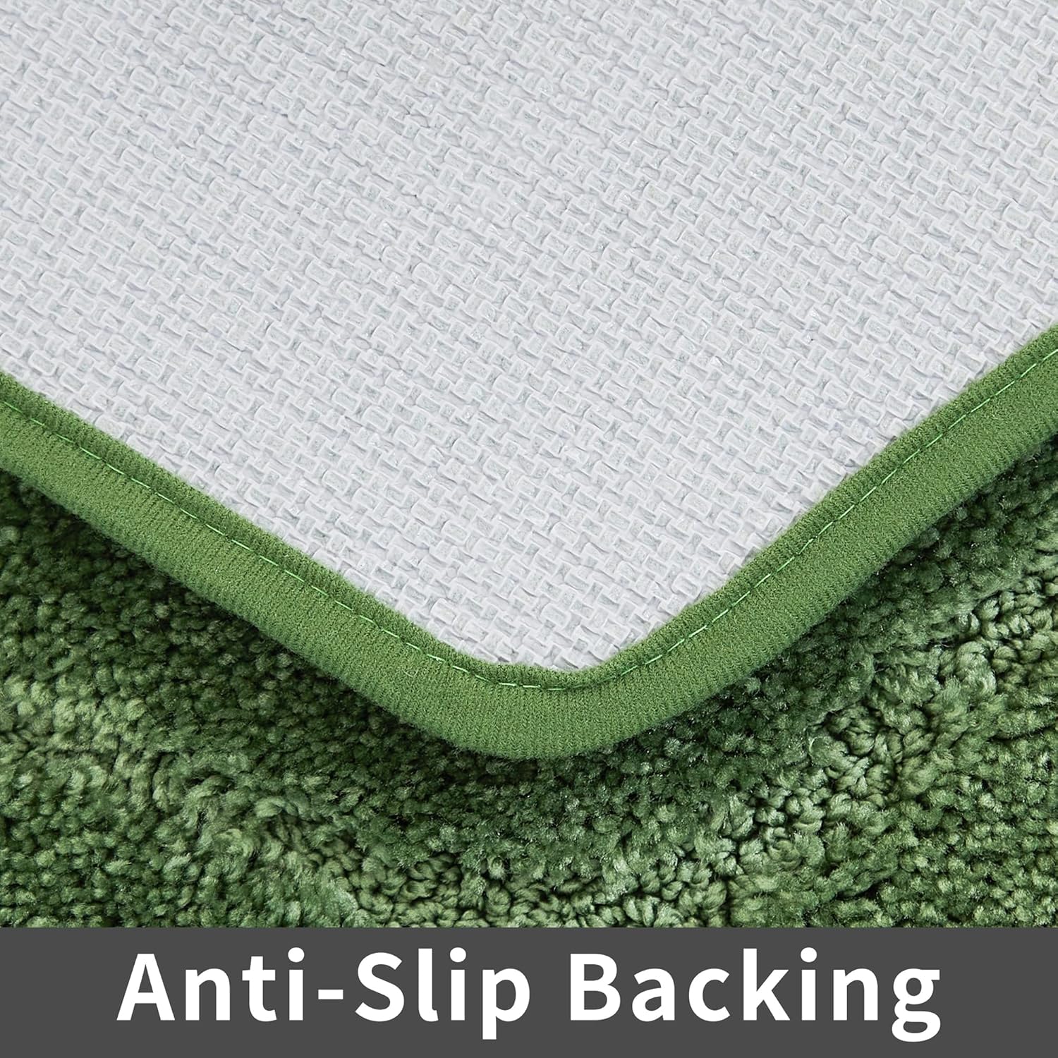 COSY HOMEER Bath Rug Set Green 24x48 Inches