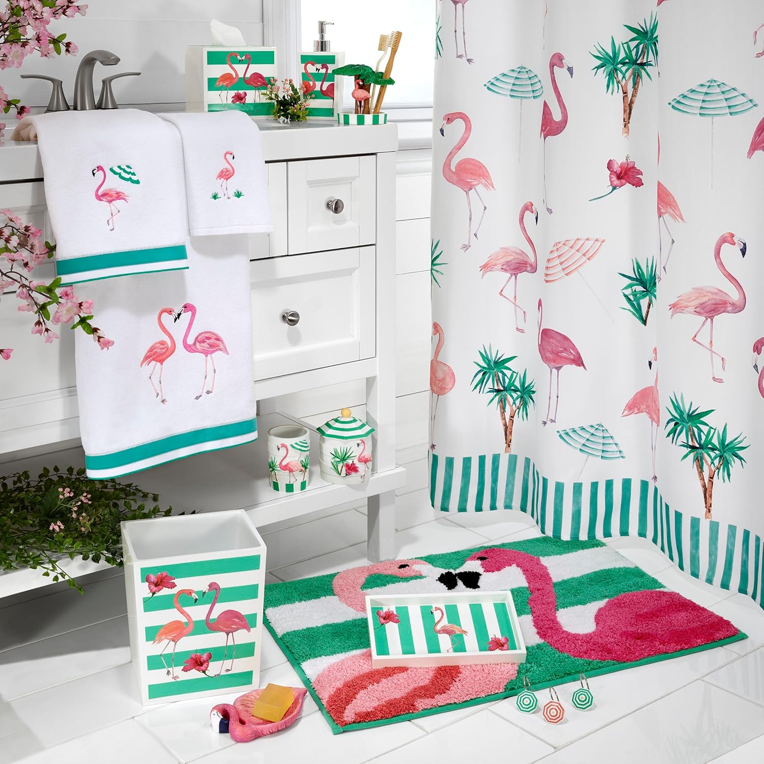 Avanti Linens Hand Towel Soft Absorbent Cotton Flamingo
