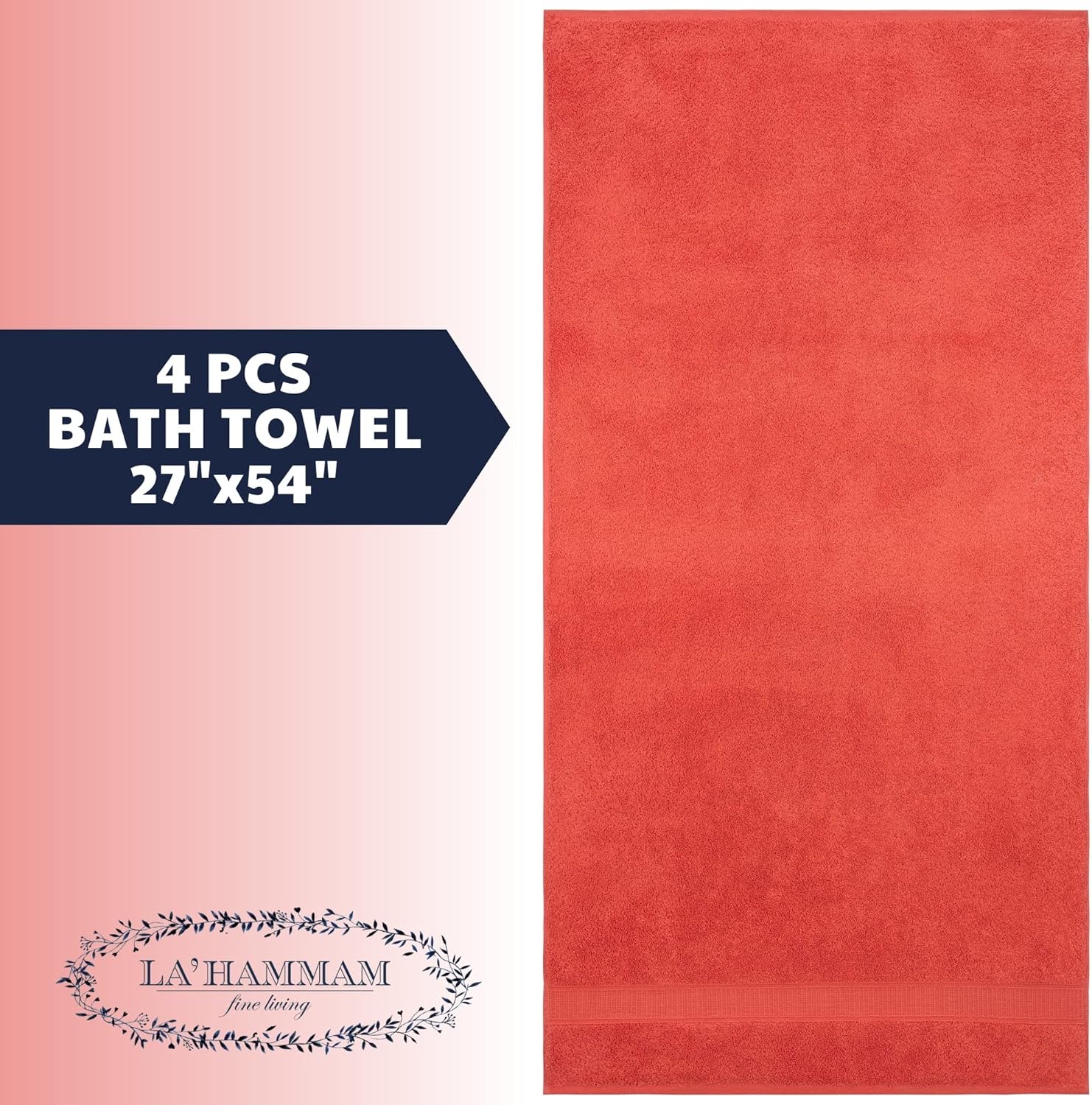 4-Piece Coral-Themed Bath Towels Set
