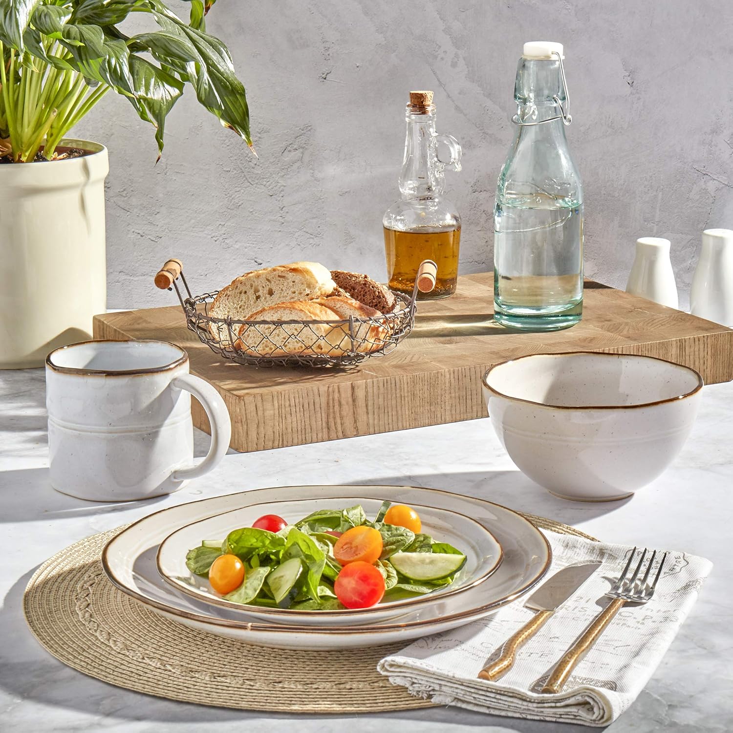 Modern Speckled Farmhouse Collection Dinnerware Set