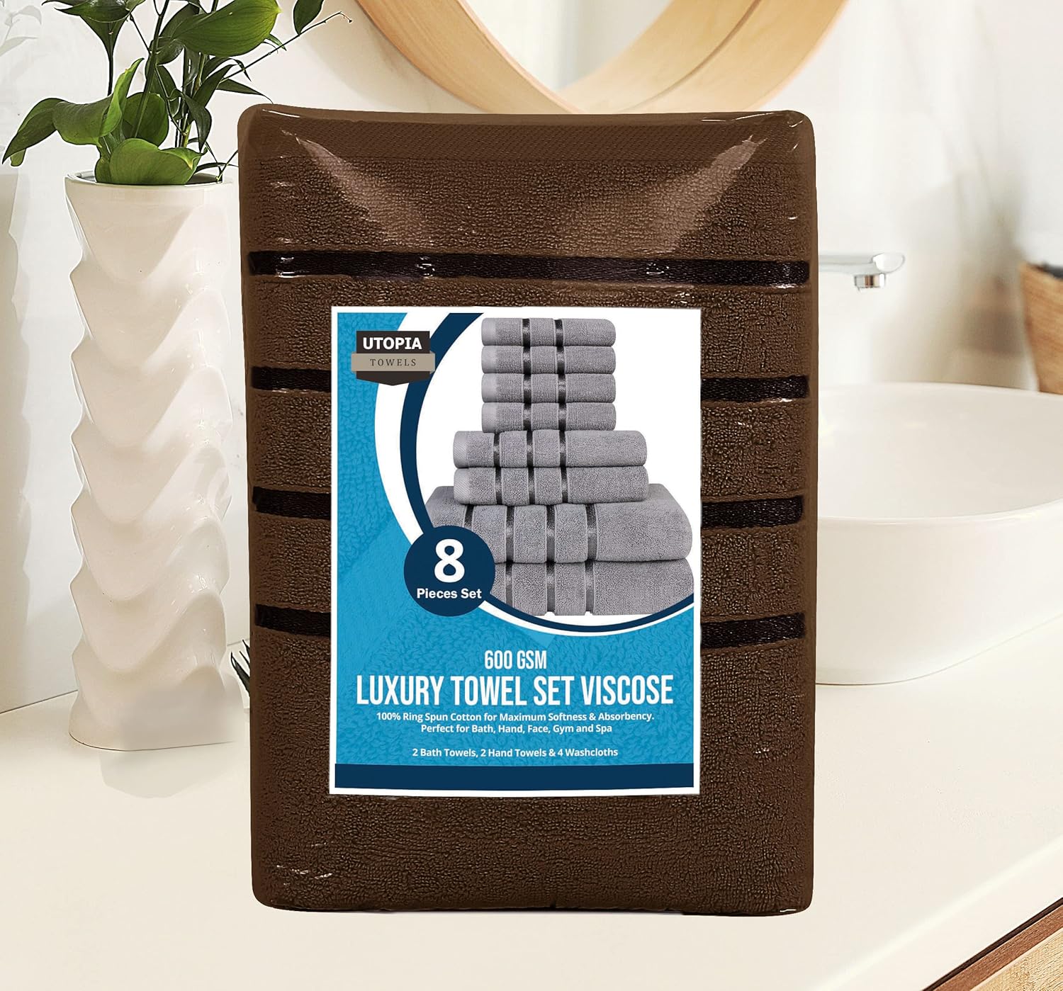 Utopia 8-Piece Luxury Towel Set