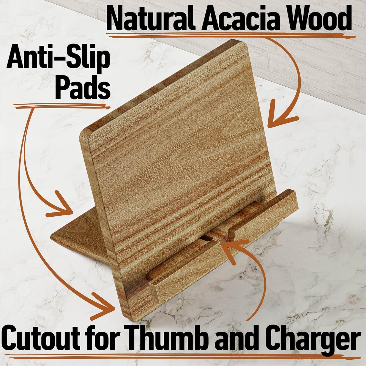 Acacia KitchenBook Stand - exquisite design for easy cooking