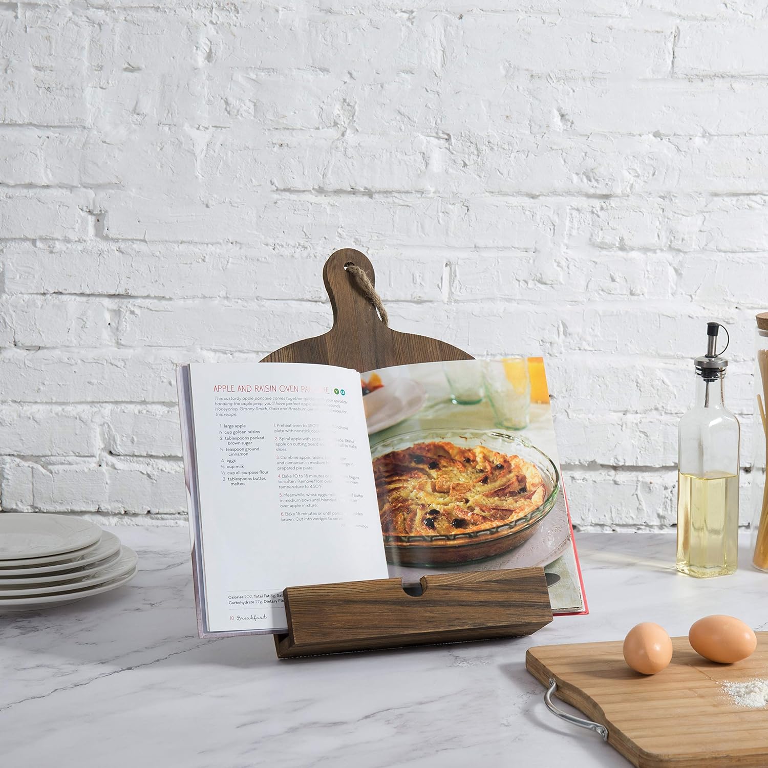 MyGift Brown Wood Cookbook Holder Stand
