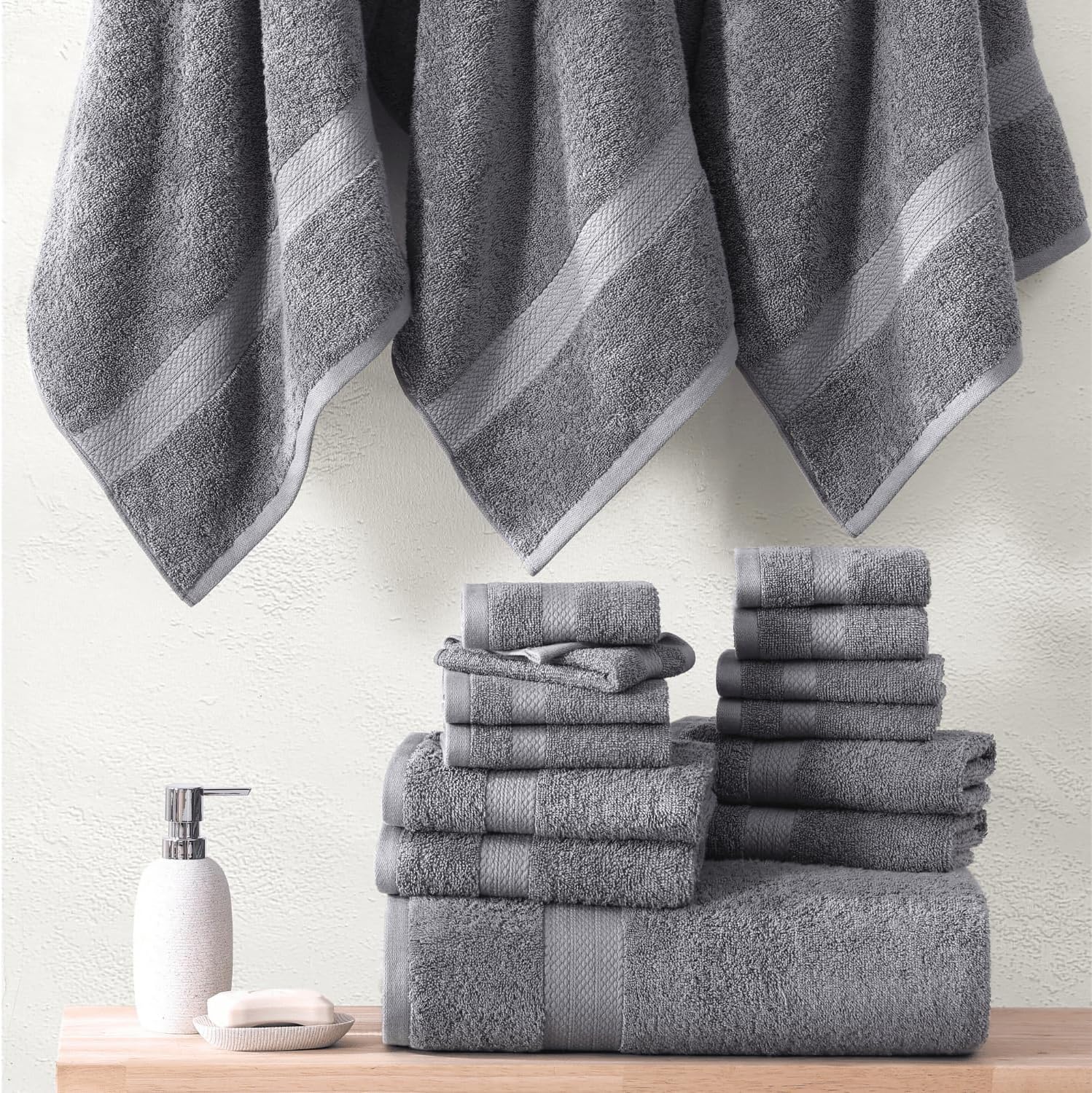 Premium Luxury Cotton Bath Set - Soft Absorbent for Your Washroom Enjoyment