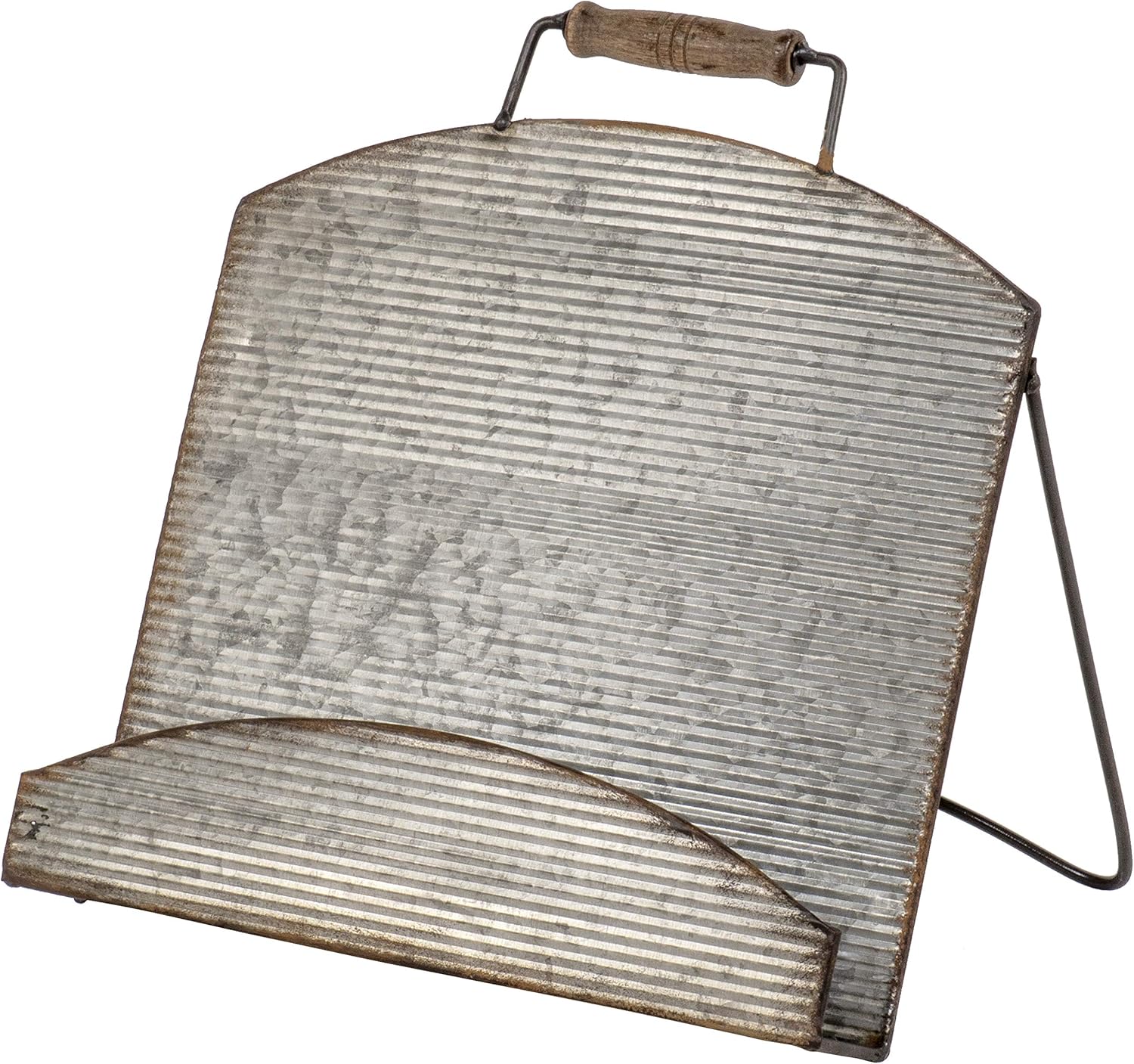 Red Co 11x11 Corrugated Metal Cookbook Display Stand with Handle