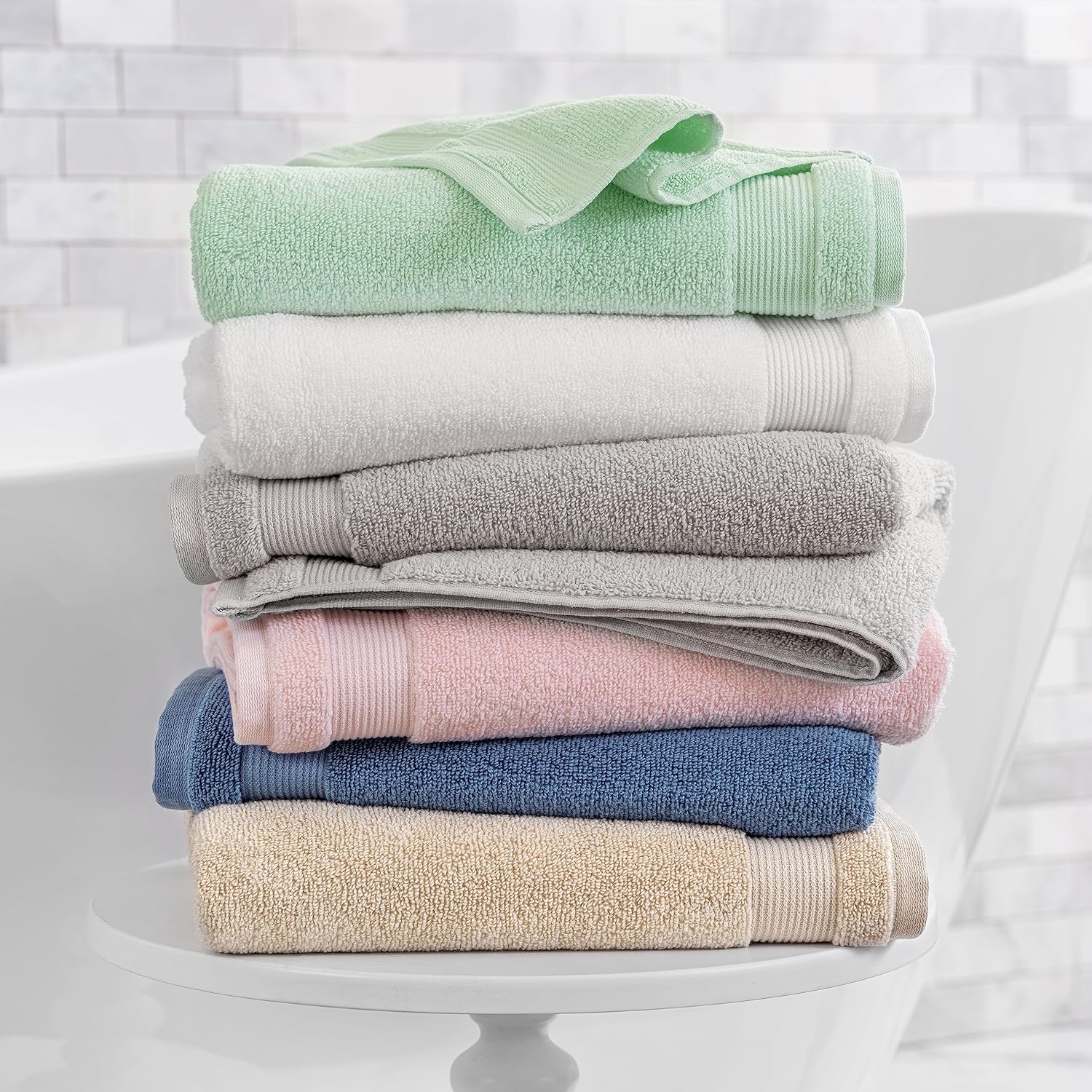 Martha Stewart 100 Cotton Bath Towels Set of 6 Soft Absorbent White